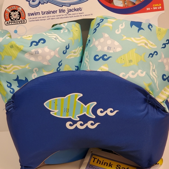 New Swimways Seasquirts Swim Trainer Blue Shark 30-50 lbs - Picture 7 of 9